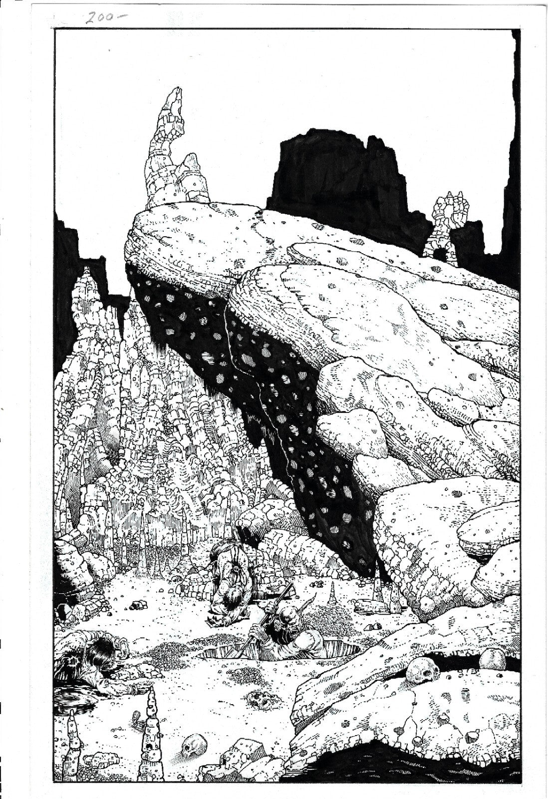 Original Joe Vigil Sinbuck 1 Page 1 Original Ink Only On Blue Line Printed Board