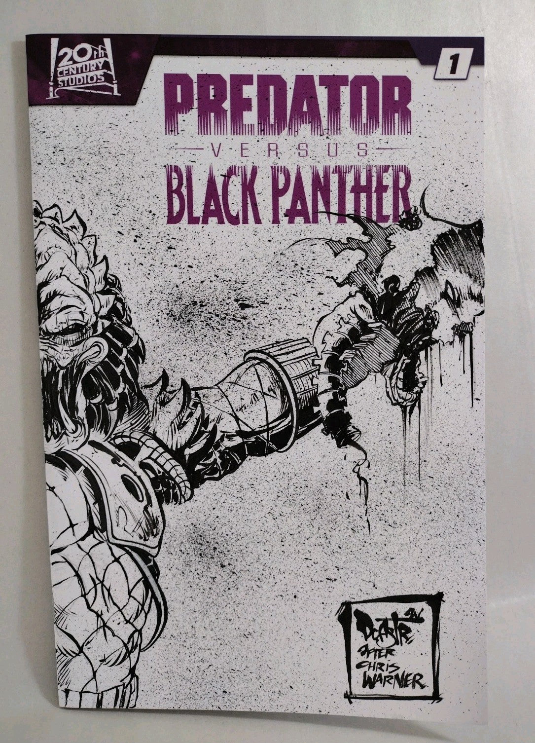 Predator Vs Black Panther 1 (2024) Marvel Sketch Cover W Original Dave Castr Art