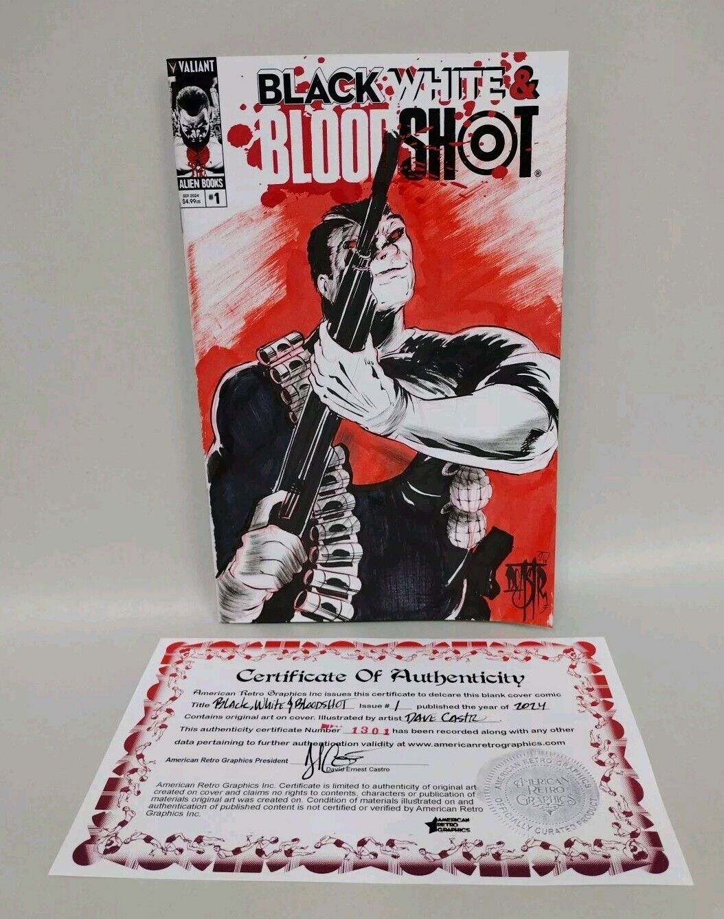 Black White & Bloodshot #1 Valiant Alien Comic Sketch Var W Original DCastr Art