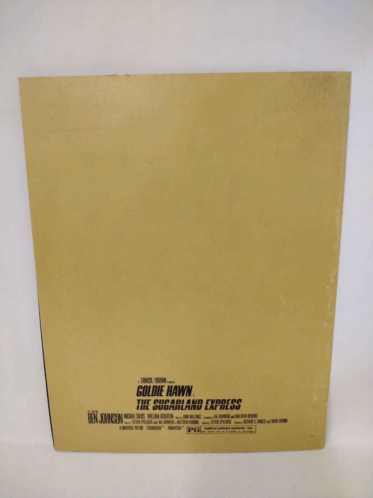 Sugarland Express Goldie Hawn Steven Spielberg Production Art Promotional Folder