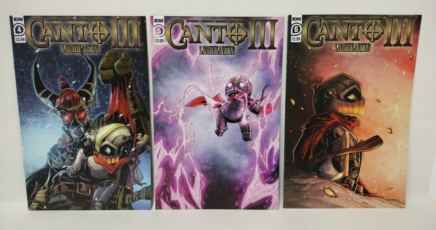 Canto III Lionhearted (2021) IDW Comic Lot Set #4 5 6 Last Issues Booher Zucker