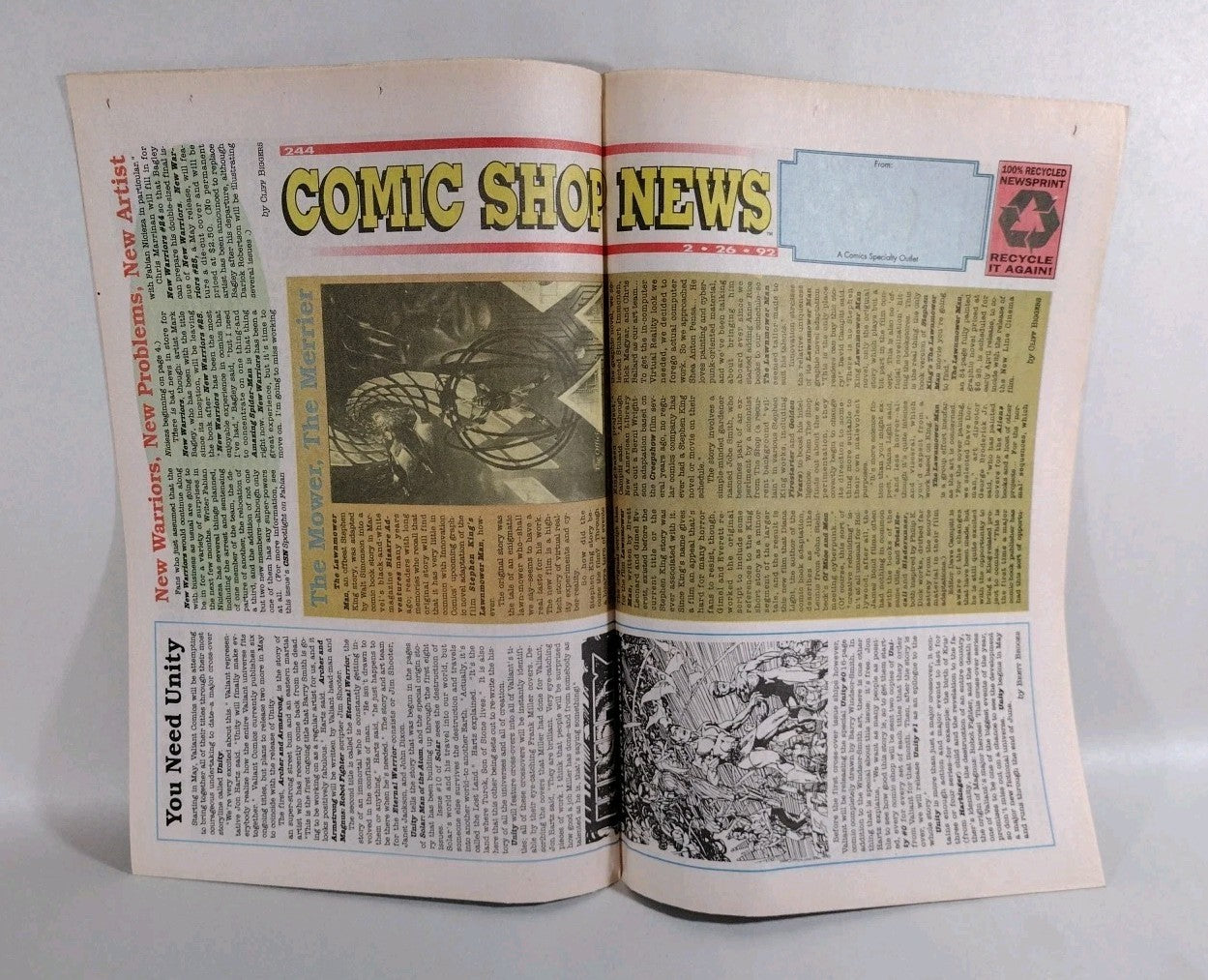 Comic Shop News 244 Feb 26th 1992 New Warriors Cover Toxic Crusaders Youngblood 