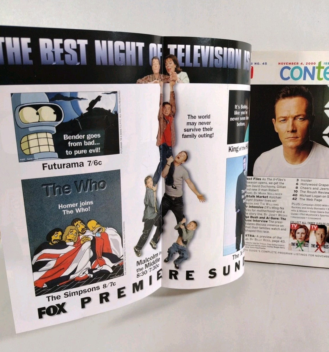 3 TV Guides Variant  X-Files Covers Nov 4th 2000 Gillian Anderson David Duchovny