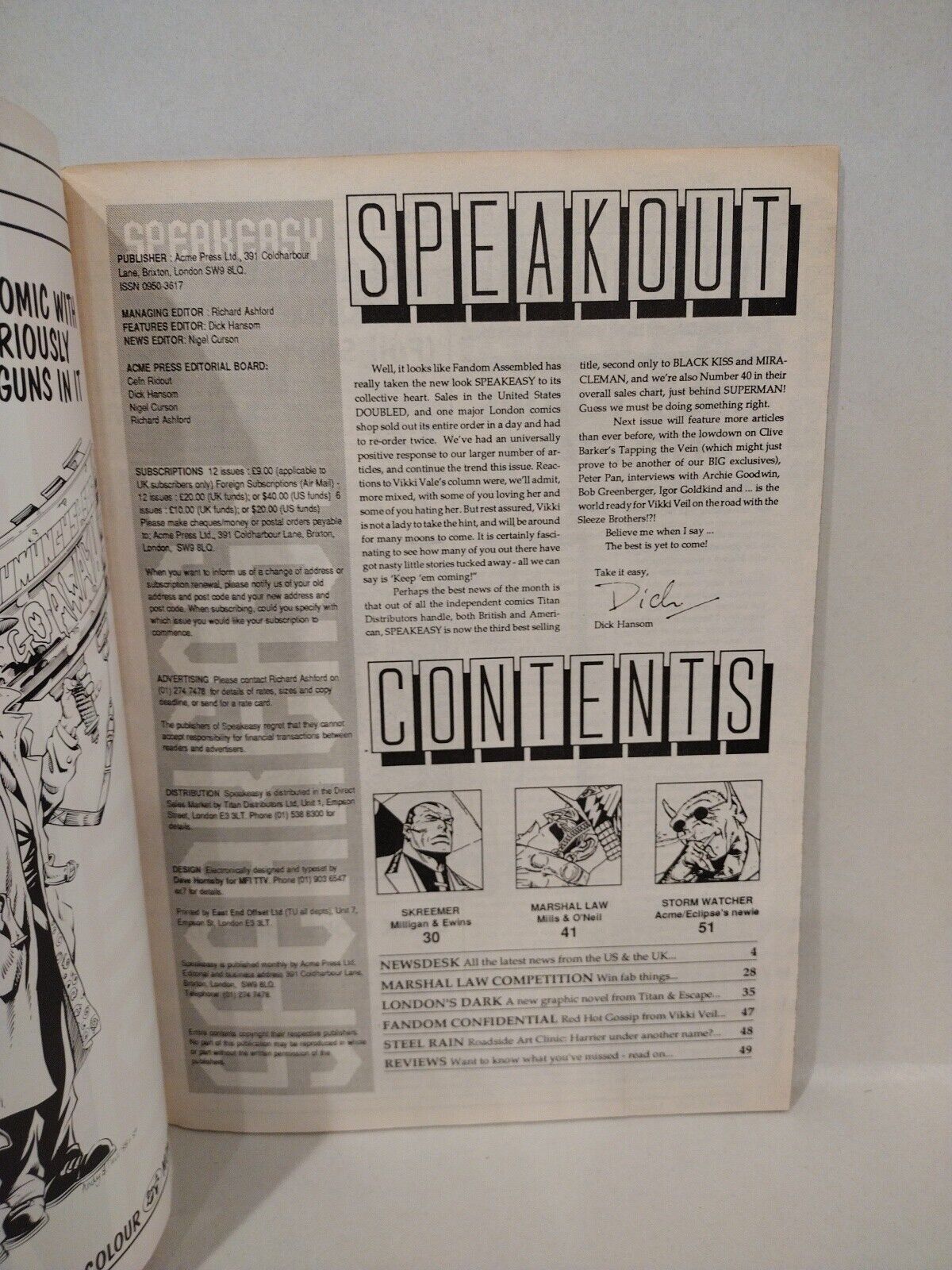 Speakeasy 96 (Mar, 1989) Comic Magazine I, Skreemer Marshal Law 