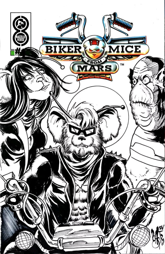 Biker Mice From Mars #1 (2024) Sketch Cover Variant Comic W Original DCastr Art 