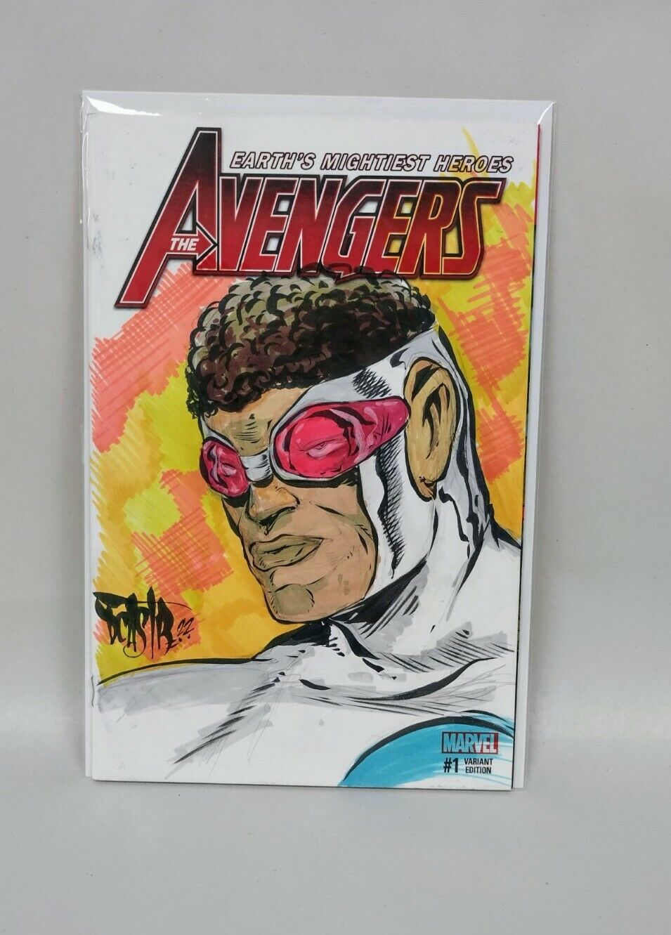 The Avengers#1 (2017) Blank Cover Variant Comic W Original Art ARG COA #257