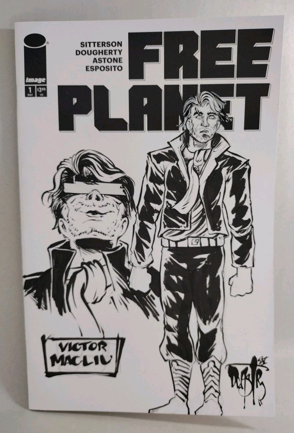 Free Planet #1 (2025) Image Comic Sketch Cover Variant W Original Dave Castr Art
