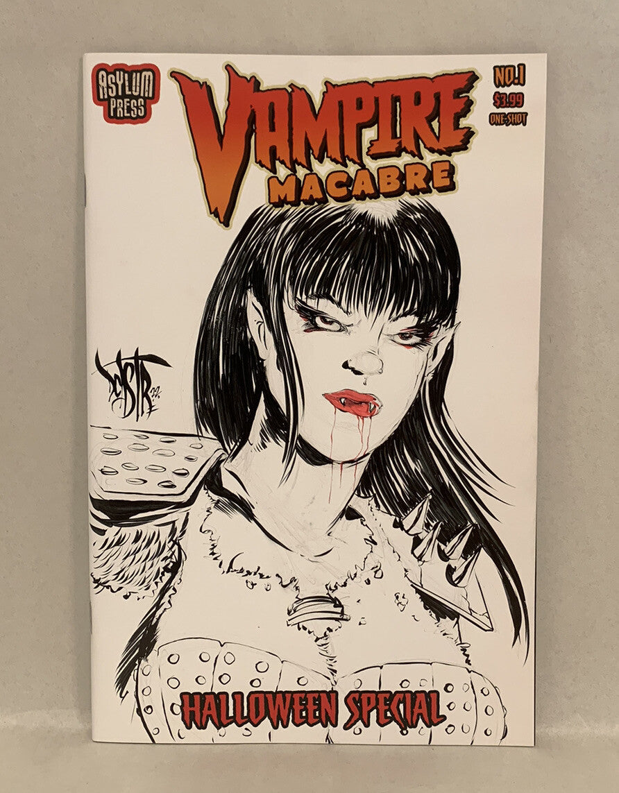 VAMPIRE MACABRE 1 (2021) Asylum Sketch Variant Cover Comic W Original Art DCastr