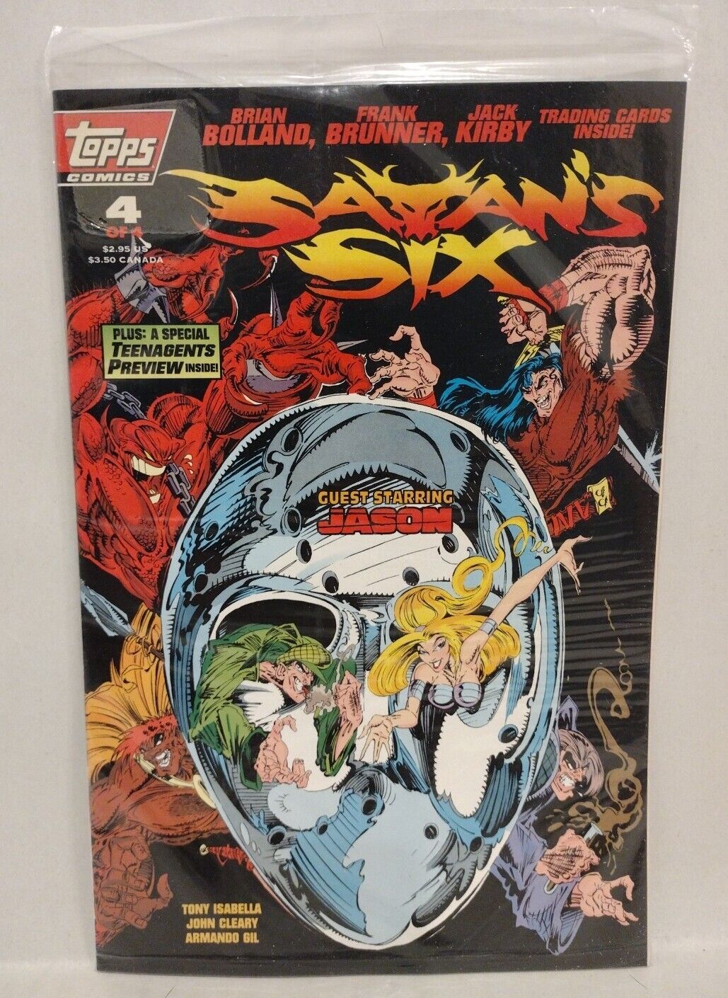 SATAN SiX #4 (1993) Topps Comic Sealed w Cards Jason Voorhees Tony Isabella