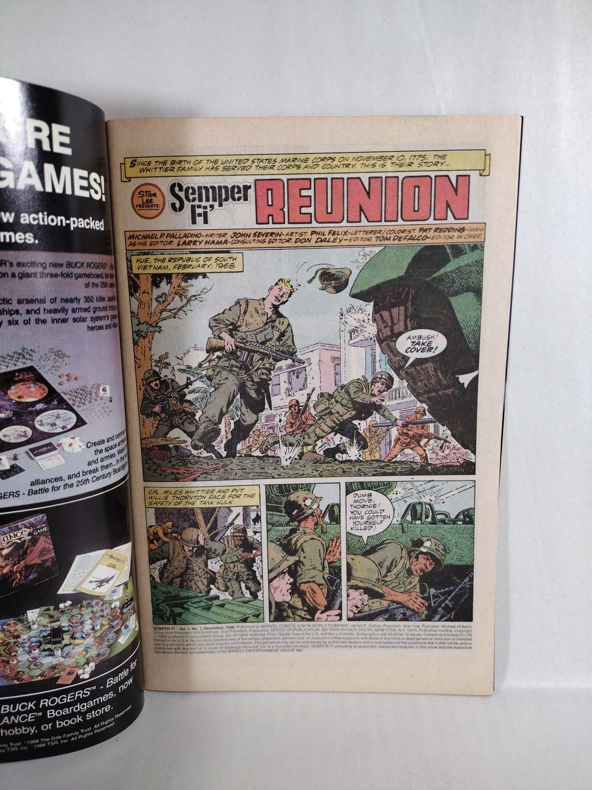 Semper Fi' #1 (1988) Marvel War Comic John Severin Palladino VF-NM