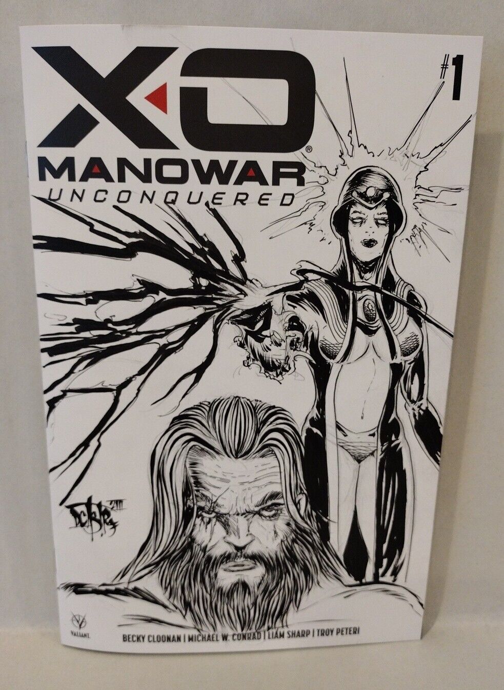 X-O Manowar Unconquered 1 (2023) Valiant Comic Blank Cover w Original DCastr Art