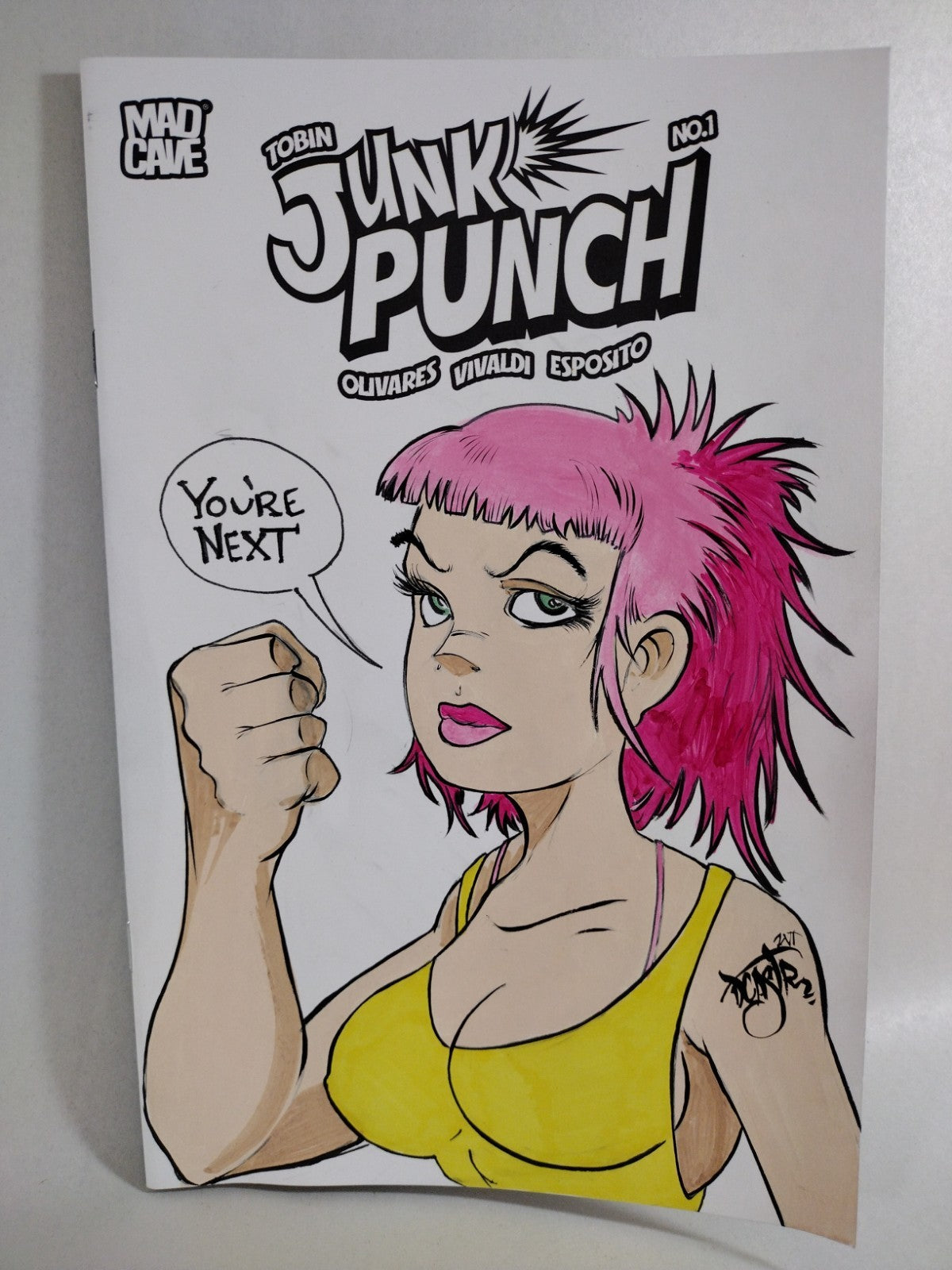 Junk Punch #1 (2026) Mad Cave Sketch Cover Variant W Original Dave Castr Art