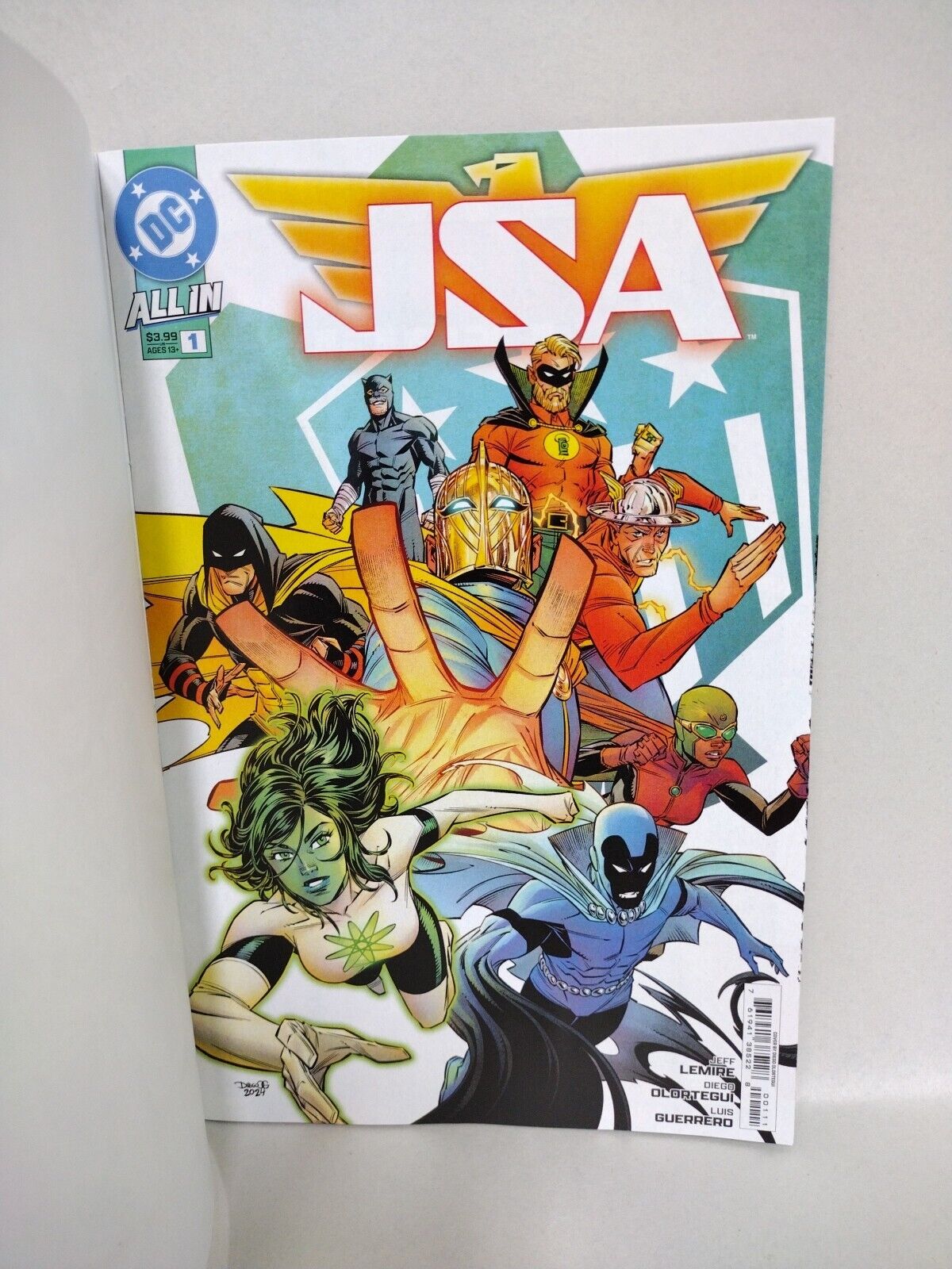 JSA 1 2024 DC Sketch Cover Comic W Original DCastr Golden Age Green Lantern Art