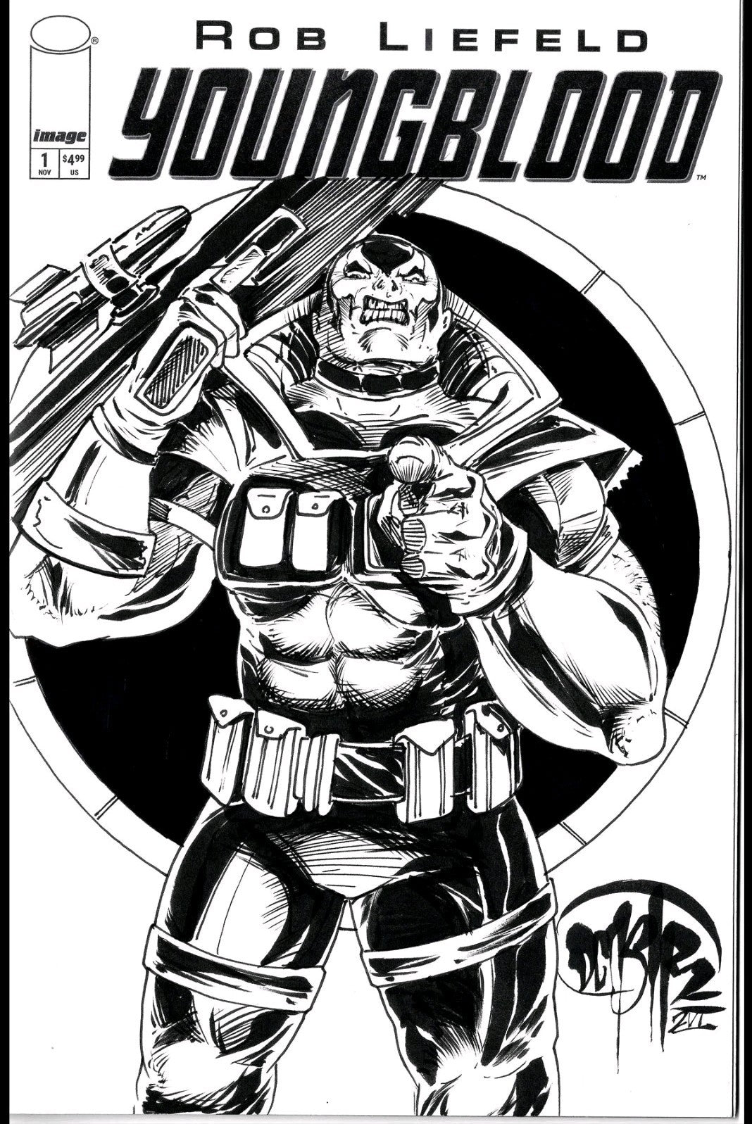 Youngblood #1 (2025) Image Sketch Cover Comic W Original Dave Castr Chapel Art