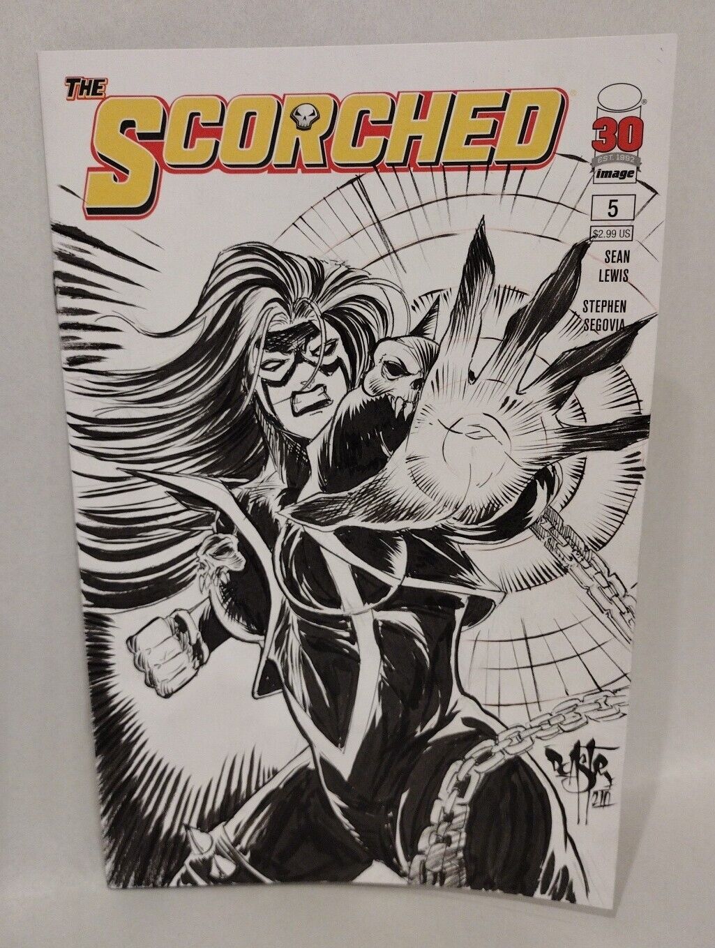 Scorched 5 (2022) Image Blank Sketch Variant Comic W Original Dave Castr Art