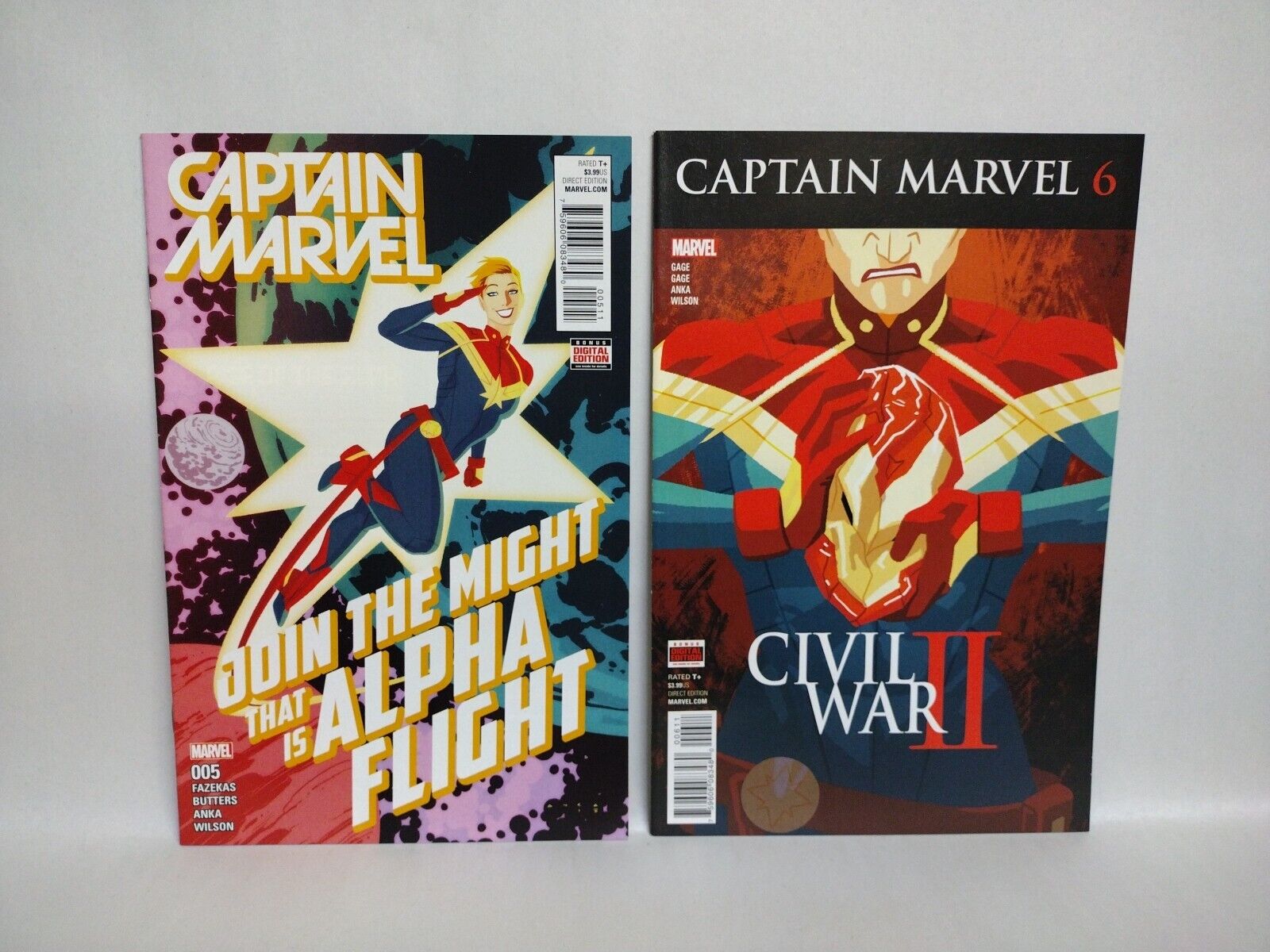 Captain Marvel (2016) Comic Set #1 2 3 4 5 6 7 8 9 10 Fazekas Butters Anka NM