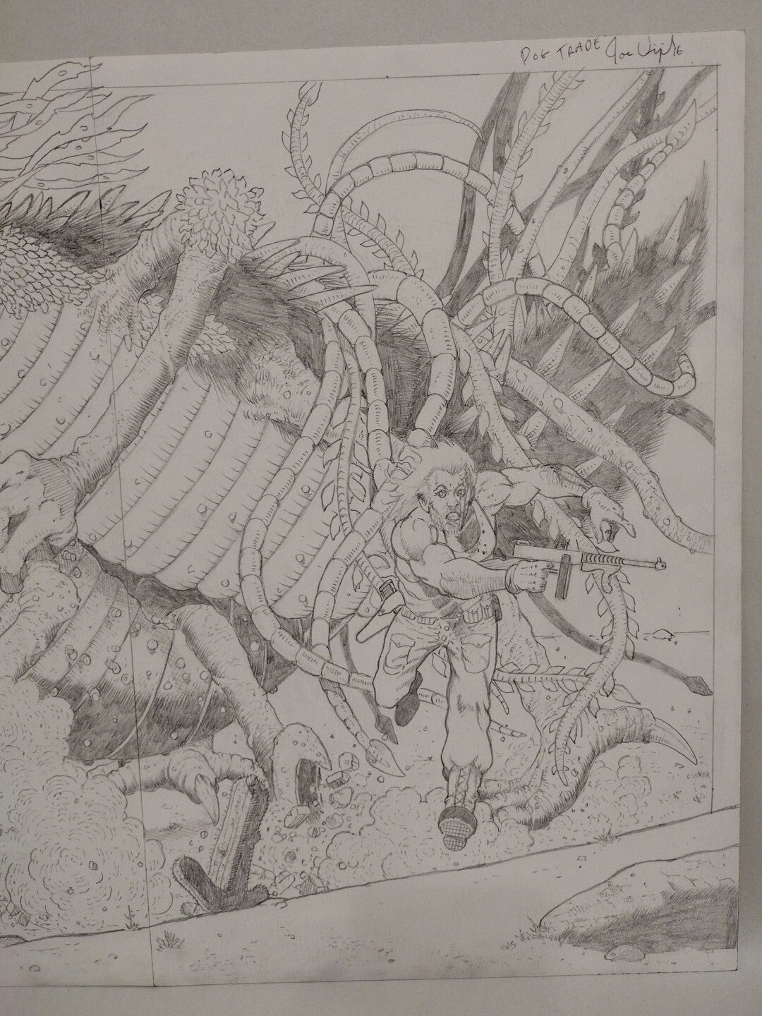 Joe Vigil Original DOG Comic Double Page Pencil Illustration 22 X 17" Signed