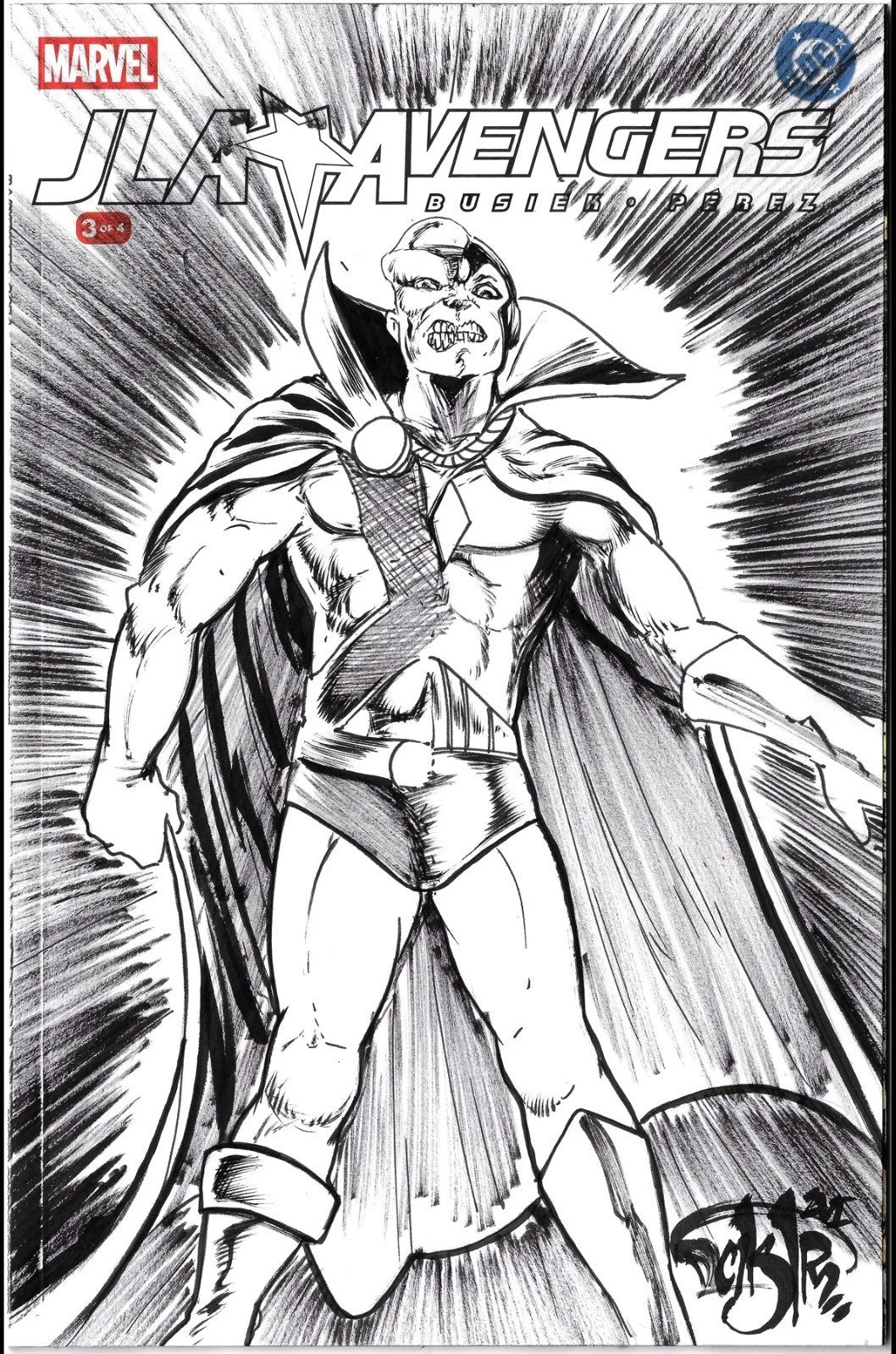 JLA Avengers #3 (2026) DC Marvel Facsimile Sketch Variant W Original DCastr Art