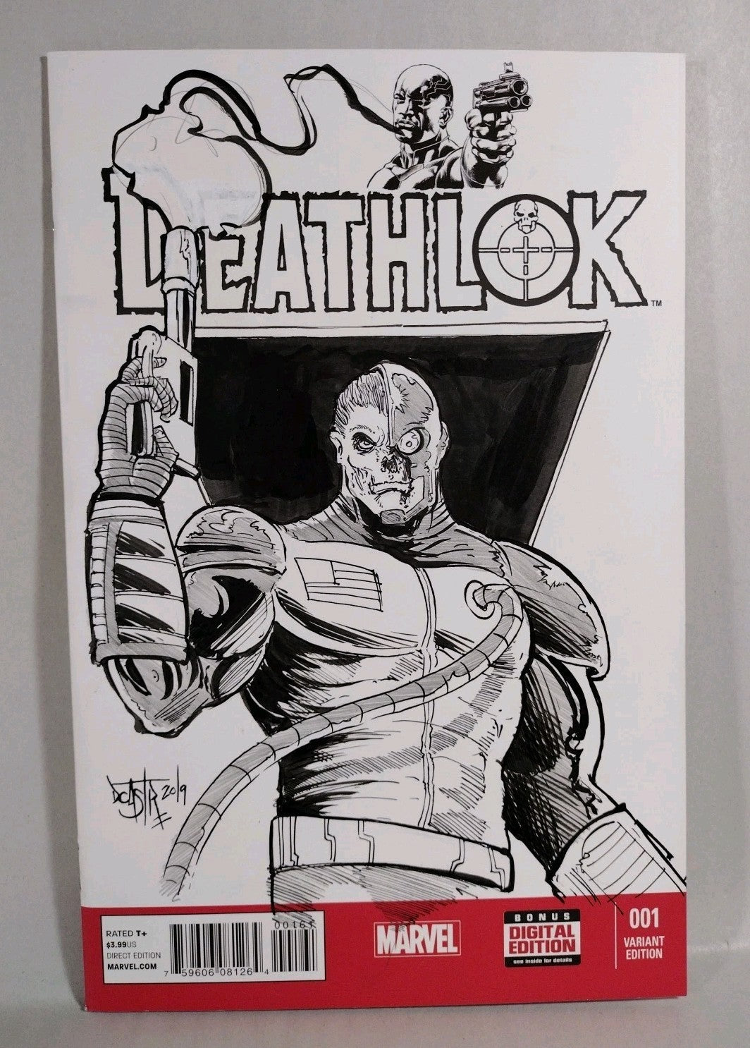 Deathlok #1 (2014) Marvel Sketch Cover Variant Comic W Original Dave Castr Art
