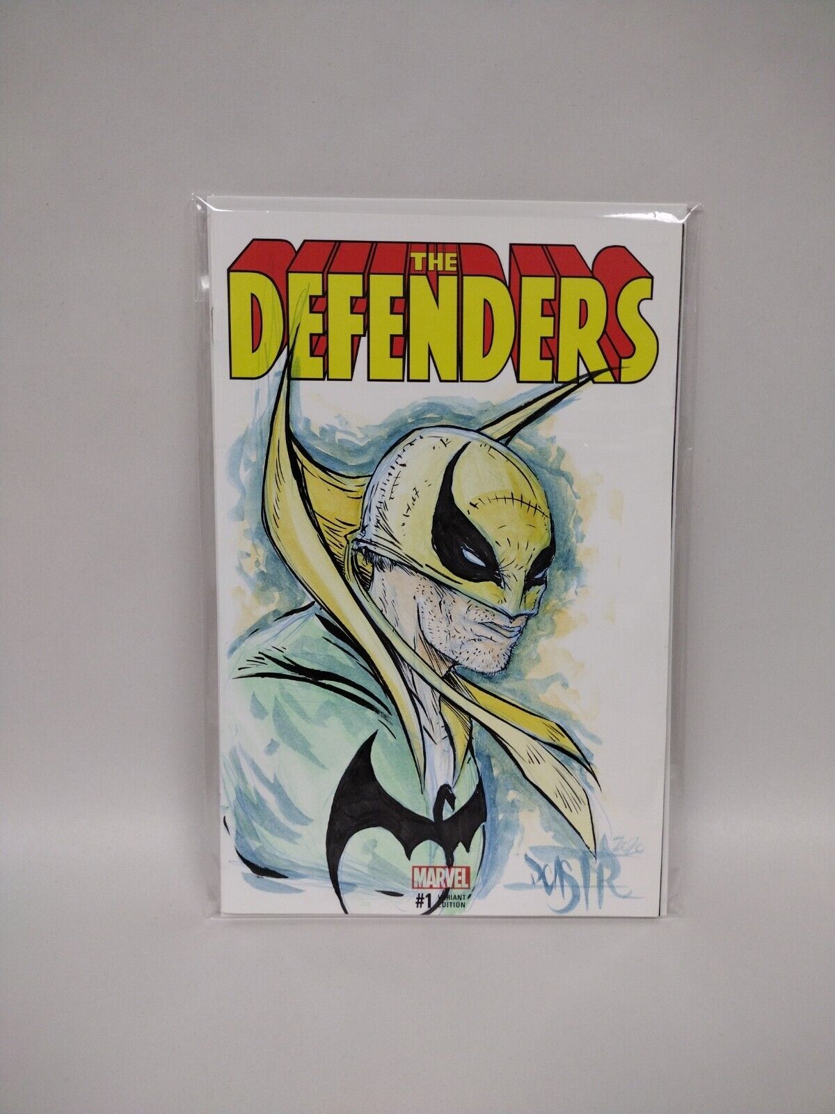 The Defenders #1, 2017 Blank Cover Comic Original Iron Fist Head/Bust DCastr Art