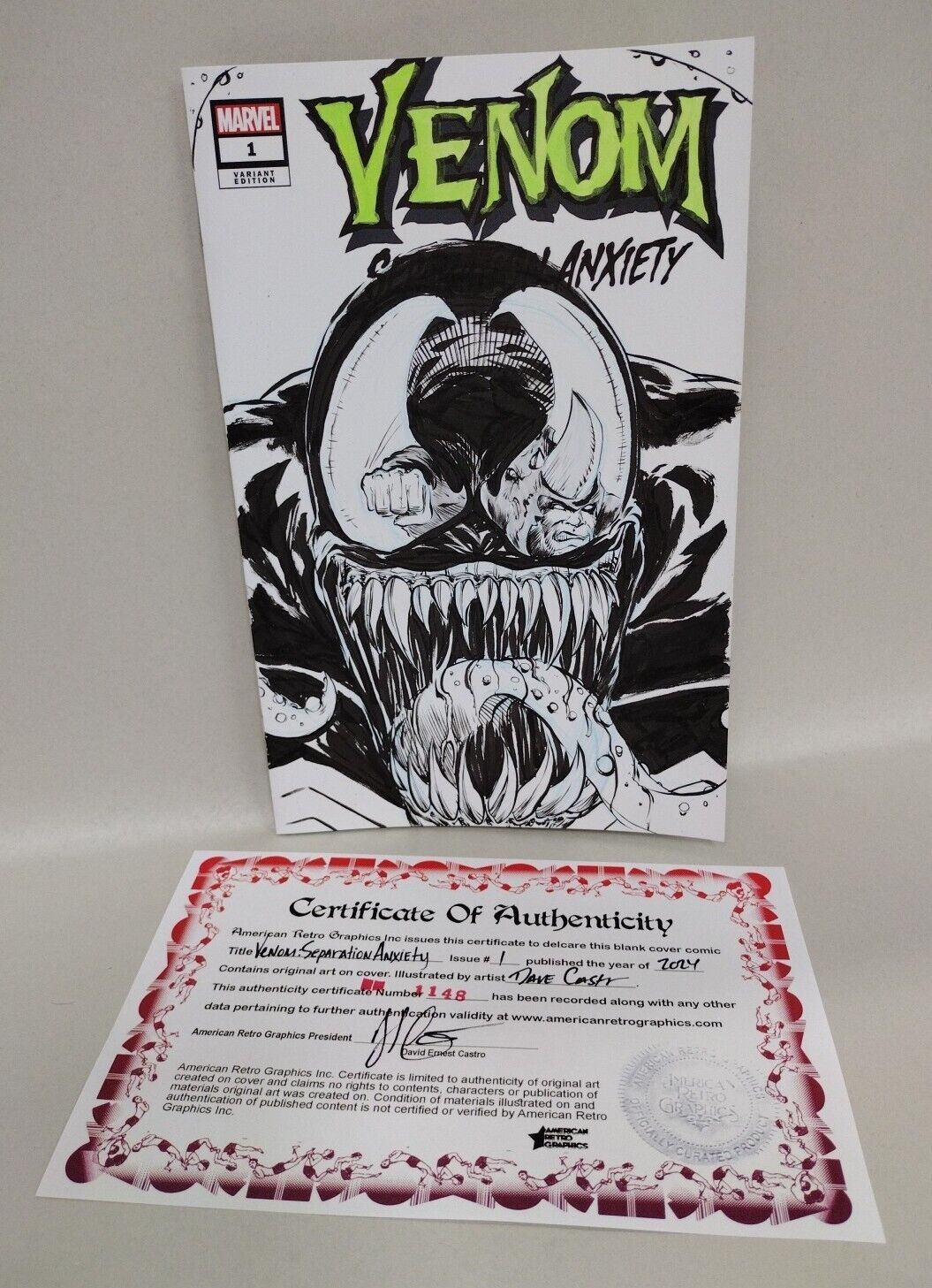 VENOM Separation Anxiety #1 (2024) Marvel Sketch Var W Original Dave Castr Art