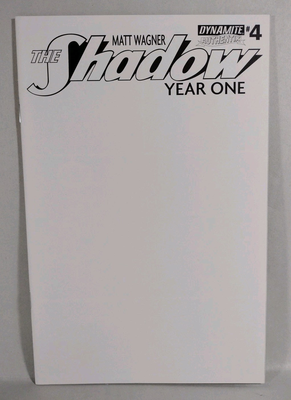 Shadow: Year One #4 (2013) Dynamite Blank Sketch Variant Cover Comic Wagner NM
