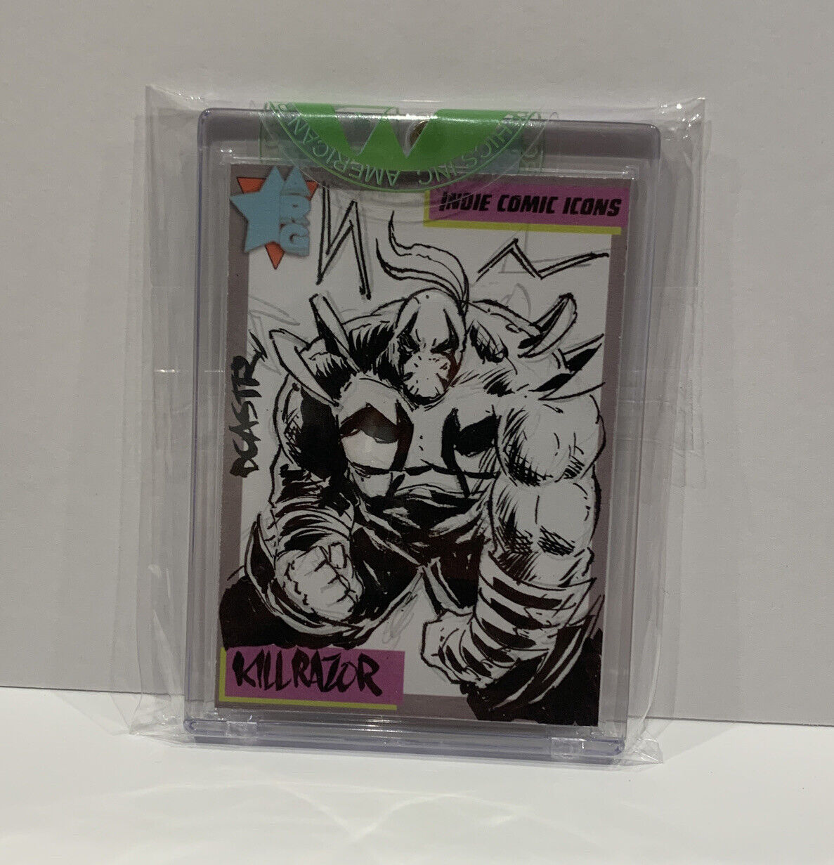 Indie Comic Icons Sketch Card w Original Killrazor Art DCastr (2023) ARG Sealed
