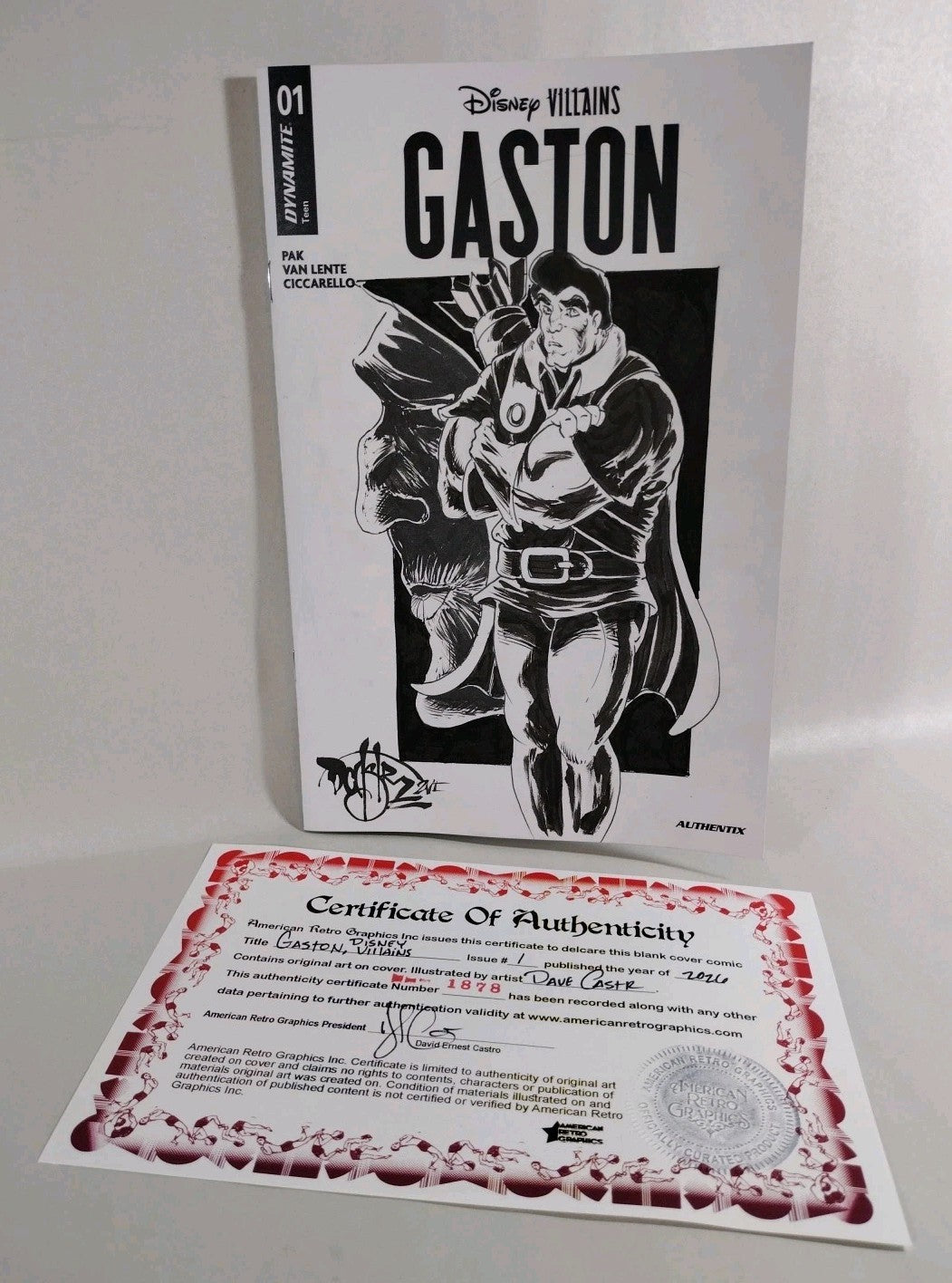 Gaston 1 (2026) Disney Villain Dynamite Comic Sketch Cover W Original DCastr Art