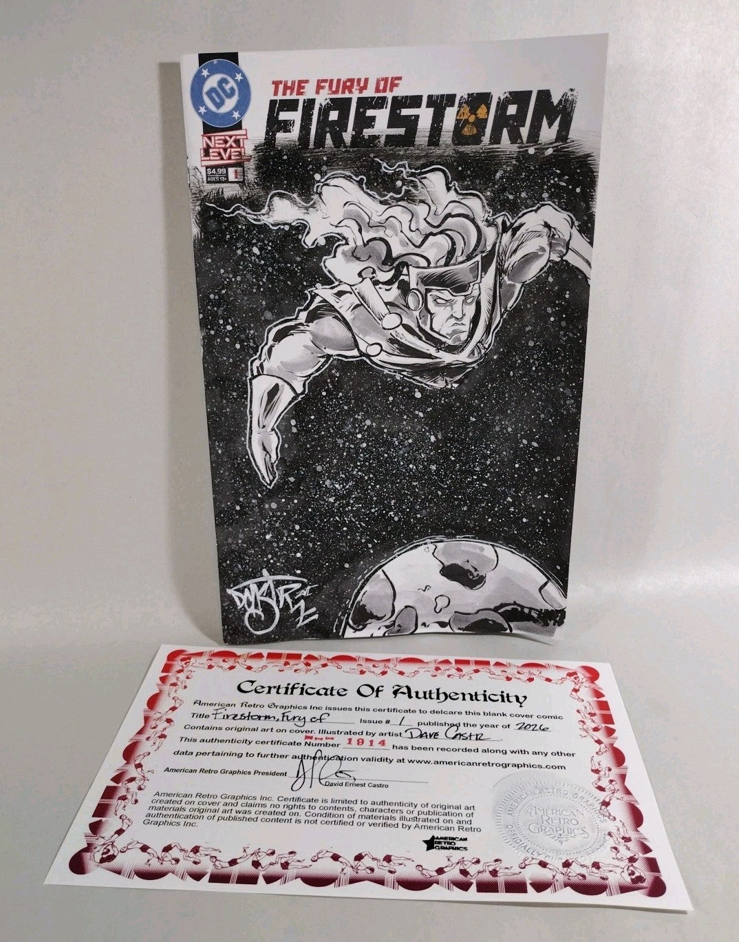 Firestorm #1 (2026) DC Comic Sketch Cover Variant W Original Dave Castr Art