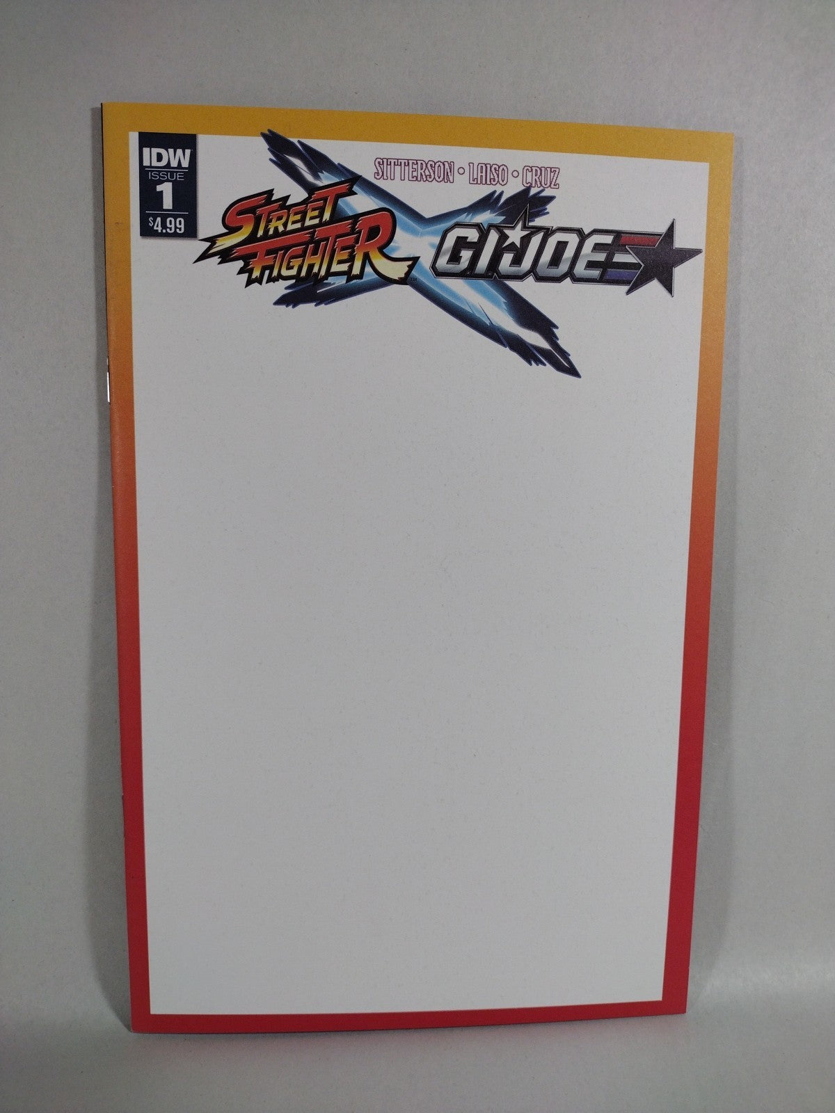 Streetfighter X GI Joe #1 (2016) IDW Blank Sketch Variant Cover Comic New NM