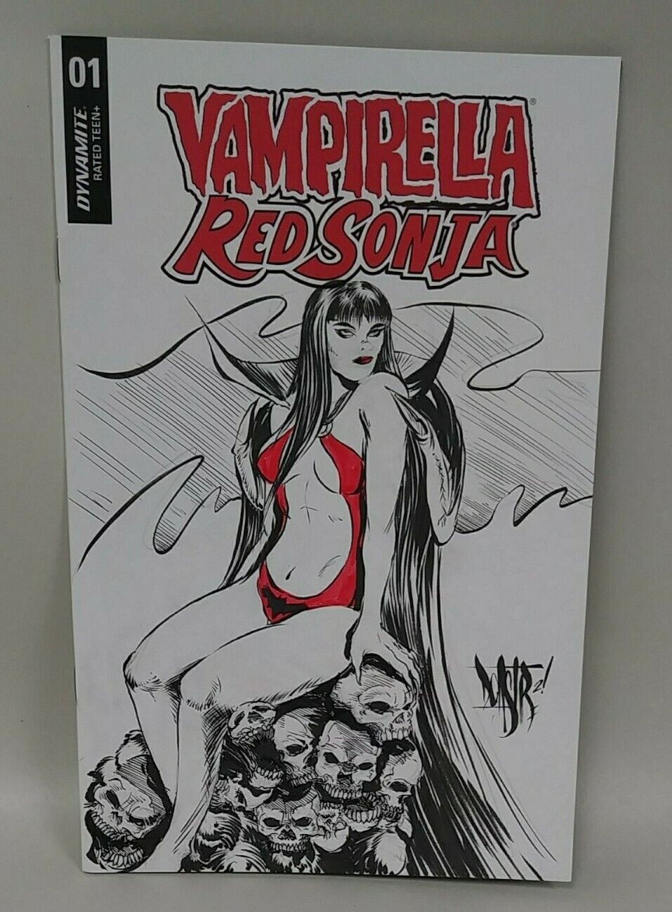 Vampirella Red Sonja 1 Blank Cover 2019 Variant Comic W Original Art ARG COA 245