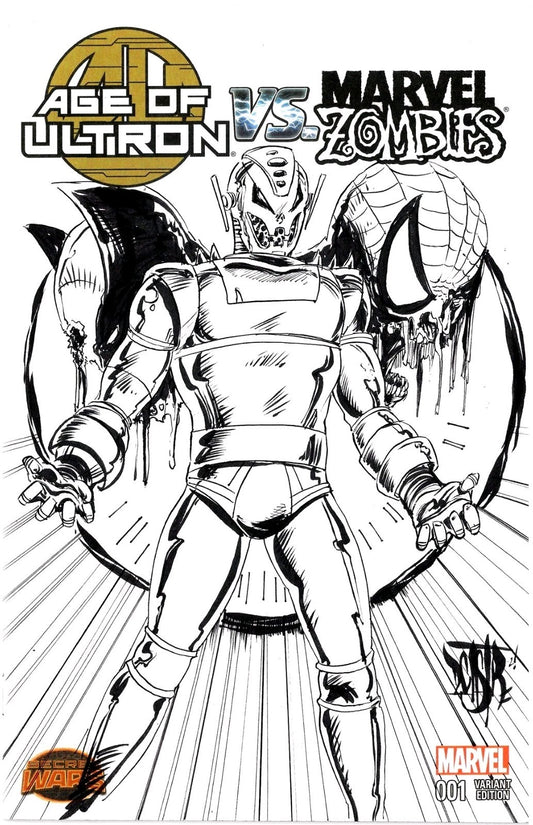 Age of Ultron vs Marvel Zombies #1 Sketch Cover Variant w Original DCastr Art