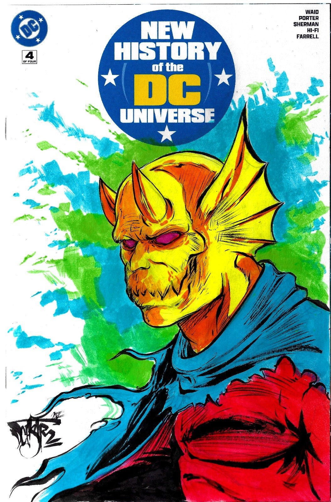 New History Of The DC Universe #4 Sketch Cover Var Comic W Original DCastr Art