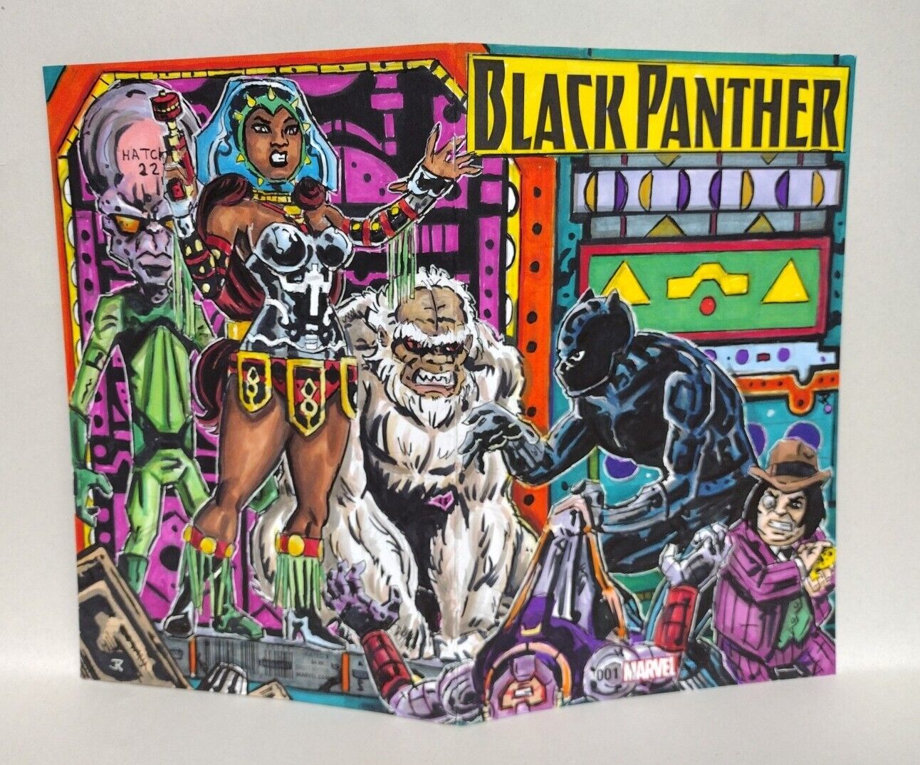 Black Panther #1 Marvel Sketch Variant W Dani J Roesch Original Full Cover Art