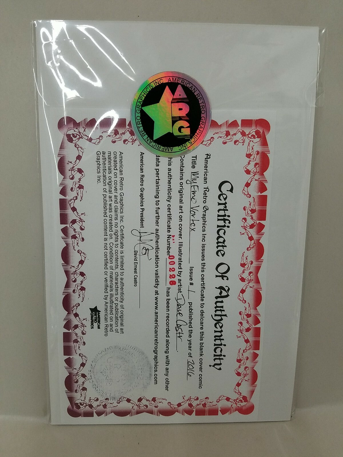 My Emo Vortex #1 (2016) Sketch Cover Comic w Original Dave Castr Art ARG COA 226