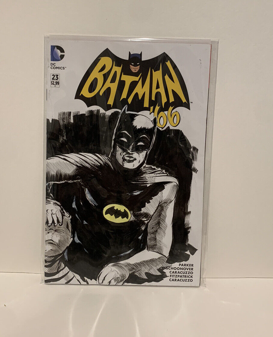 BATMAN '66 #23 Blank sketch Variant Cover Comic 2015 W Original Art Dave Castr