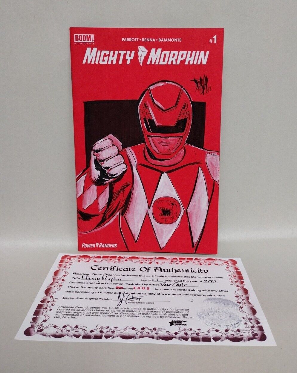 MIGHTY MORPHIN #1 (2020) Red Blank Cover Variant Comic W  Red ranger Art