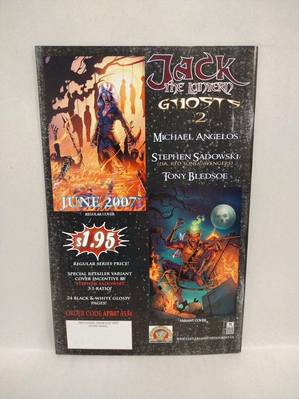 Jack The Lantern Ghosts (2007) FCBD Castle Rain Color Comic Signed Tim Vigil