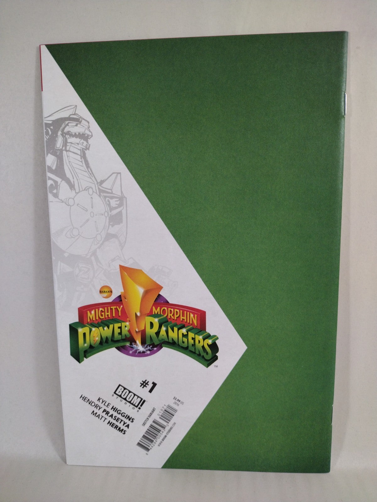 Mighty Morphin Power Rangers #1 (2016) Boom Blank Cover Variant Comic NM