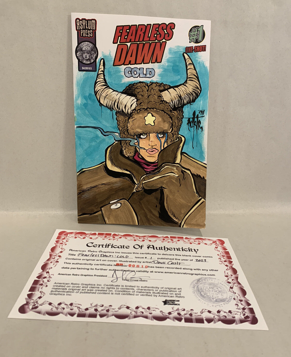 FEARLESS DAWN COLD #1 Blank Sketch Variant Cover Comic W Original Art Dave Castr