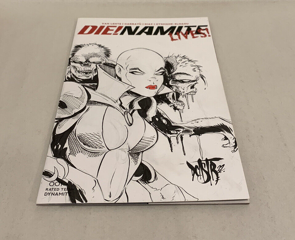 DIE!NAMITE LIVES #1 Blank Variant Cover Comic 2021 W Original Art Dave Castr