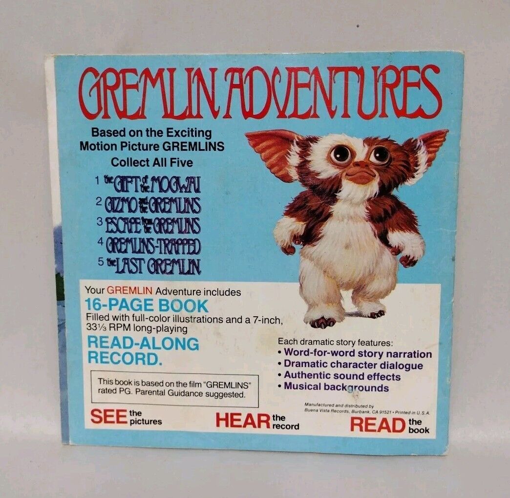 Gizmo And The Gremlins (1984) Story Book 2 3 4 5 W Records + Golden Book Lot