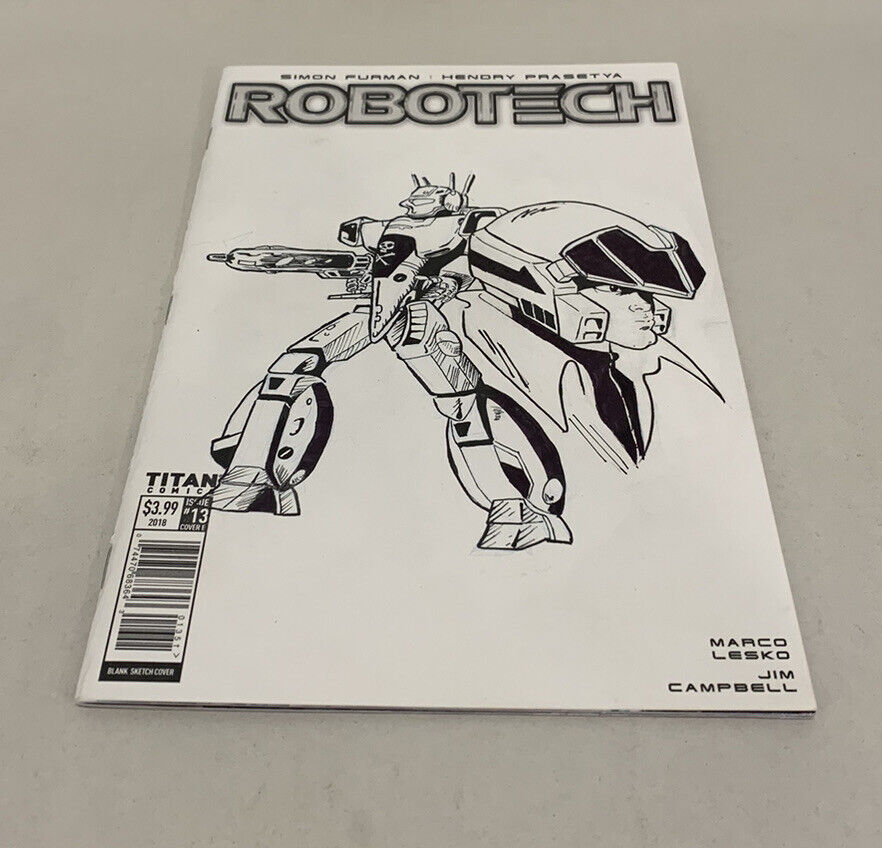 ROBOTECH #13 Blank Variant Cover Comic 2018 W Original Art GUS SPENCERG542