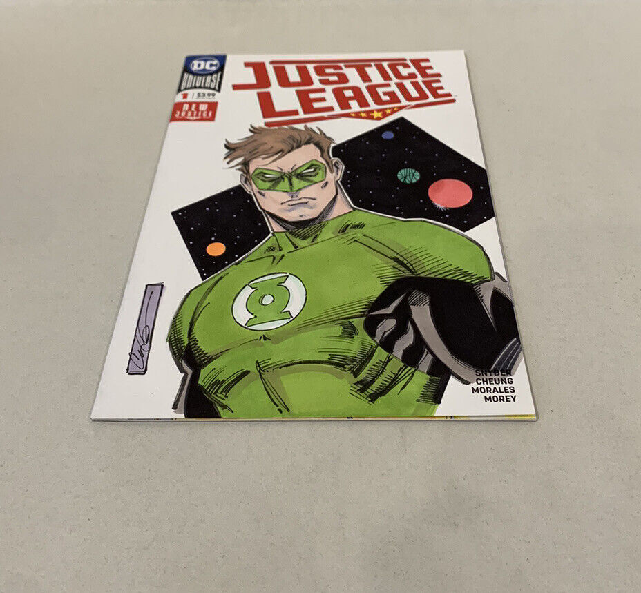 JUSTICE LEAGUE #1 Blank Cover Variant DC Comic w Original CORY HAMSCHER Art COA