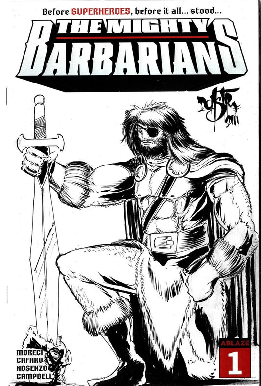 Mighty Barbarians #1 (2023) Ablaze Comic Blank Cover W Original DCastr Art COA