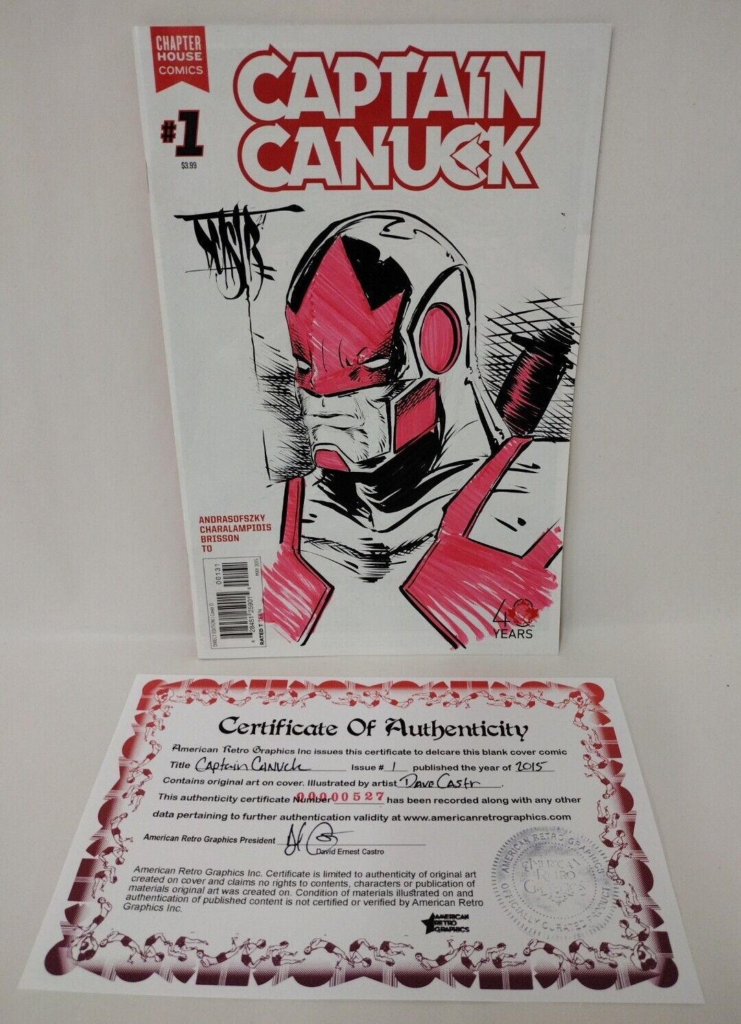 Captain Canuck #1 (2015) Chapter House Blank Cover Variant W Original DCastr Art