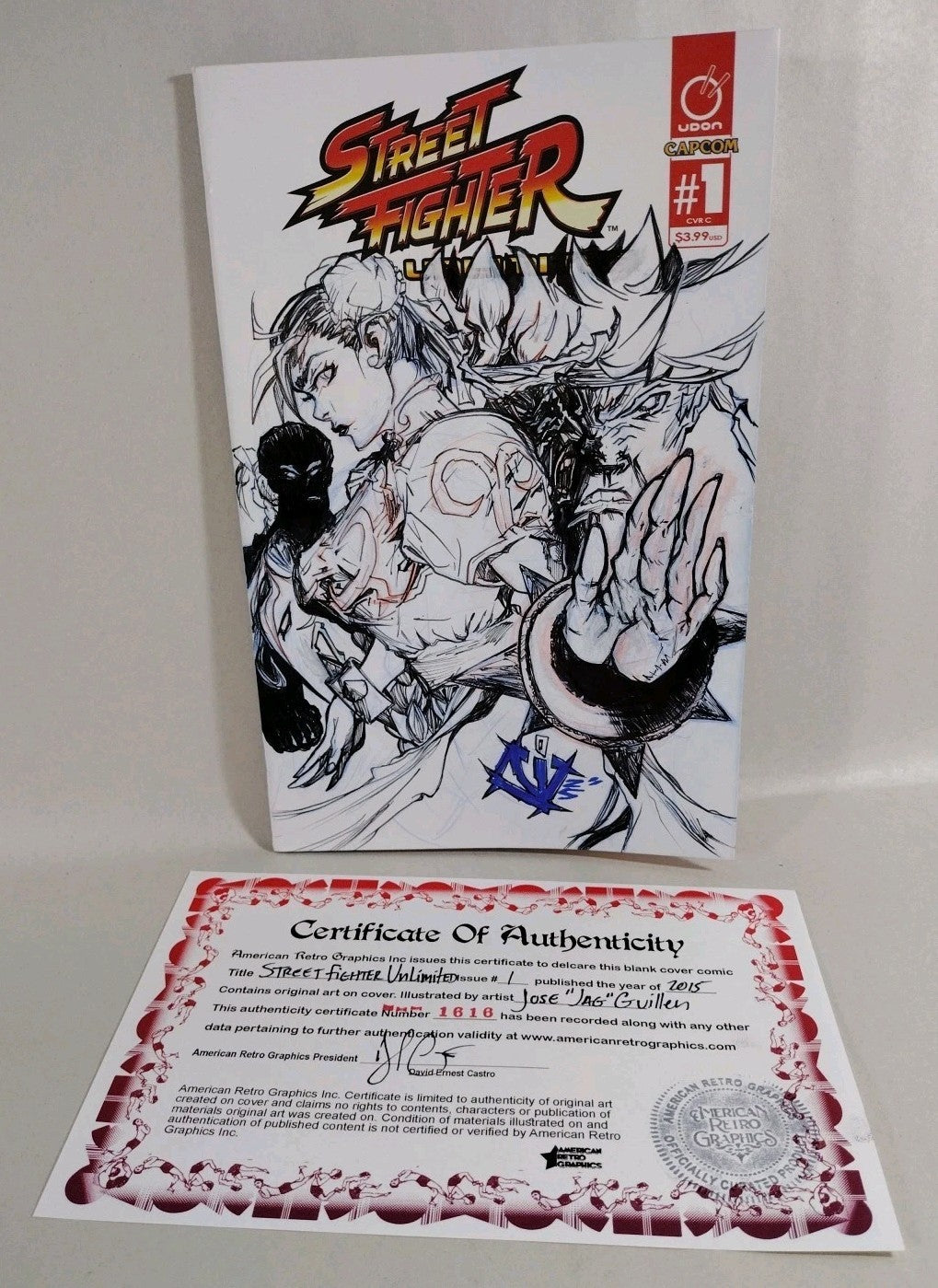 Street Fighter Unlimited 1 Sketch Cover Var Comic W Original Jose Guillen Art