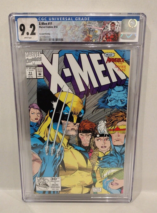 X-Men 11 (1992) Marvel Comic Jim Lee 2nd Print Pressman Silver Variant CGC 9.2