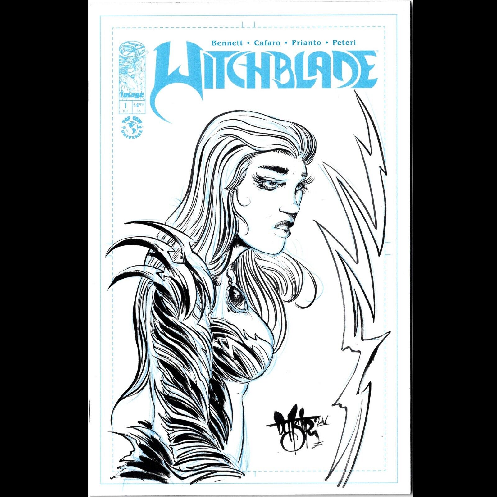 Witchblade #1 (2024) Image Comic Sketch Cover Variant W Original Dave Castr Art