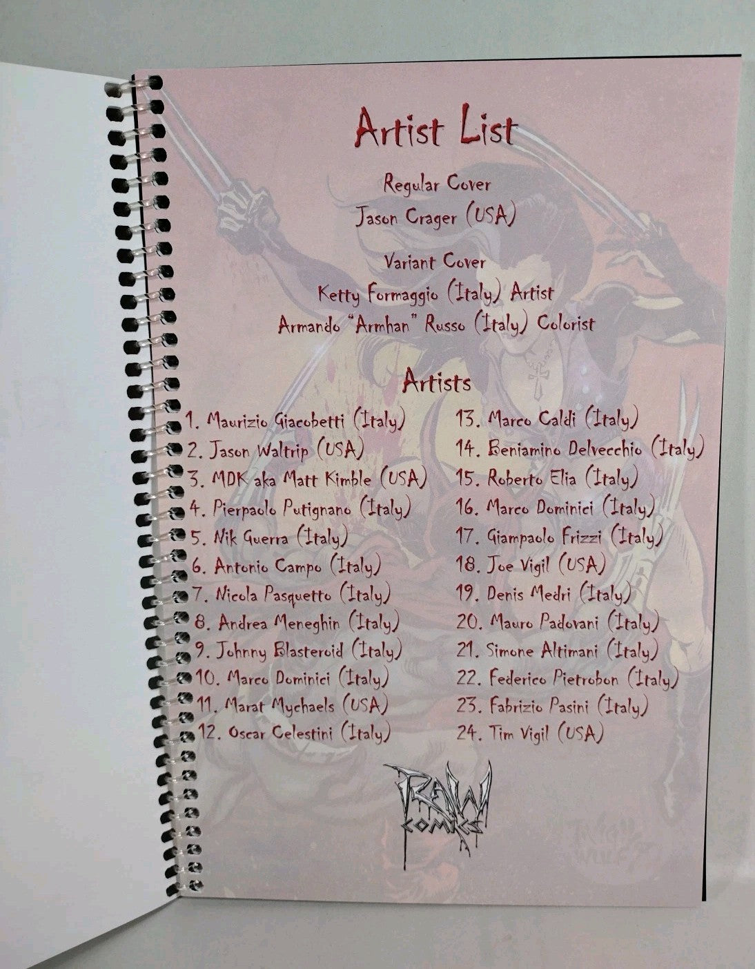 Faust Vs Calavera Blades & Blood (2007) RAW Comics Pin-up Book Signed Tim Vigil